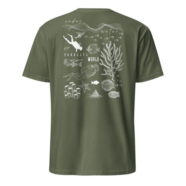 unisex-basic-softstyle-t-shirt-military-green-back-685aaf235e685.jpg Snorkeling Man Unisex T-Shirt