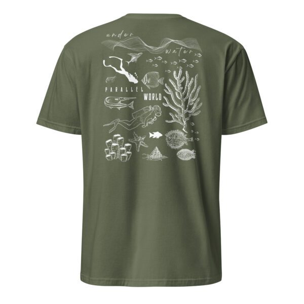 unisex-basic-softstyle-t-shirt-military-green-back-685aafc640781.jpg Snorkeling Woman Unisex T-Shirt