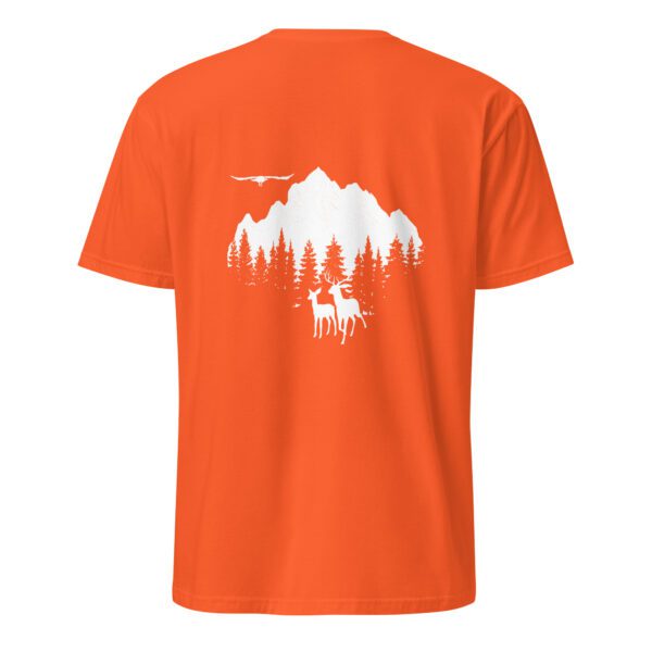 unisex-basic-softstyle-t-shirt-orange-back-685aa12a85ba0.jpg Mountain Landscape Unisex T-Shirt