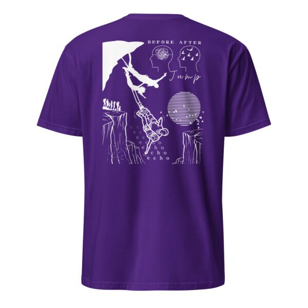 unisex-basic-softstyle-t-shirt-purple-back-6854744bea170.jpg Bungee Jumping Couple Unisex T-Shirt