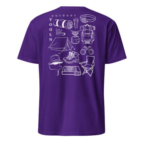 unisex-basic-softstyle-t-shirt-purple-back-6854766d3d97a.jpg Camping Tools Unisex T-Shirt