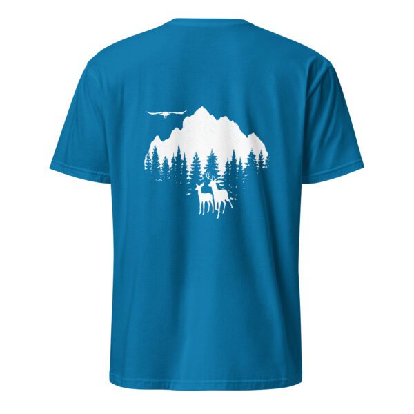 unisex-basic-softstyle-t-shirt-sapphire-back-685aa12a7fdd7.jpg Mountain Landscape Unisex T-Shirt