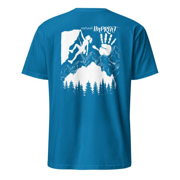 unisex-basic-softstyle-t-shirt-sapphire-back-685ee19944984.jpg Climbing Woman Unisex T-Shirt